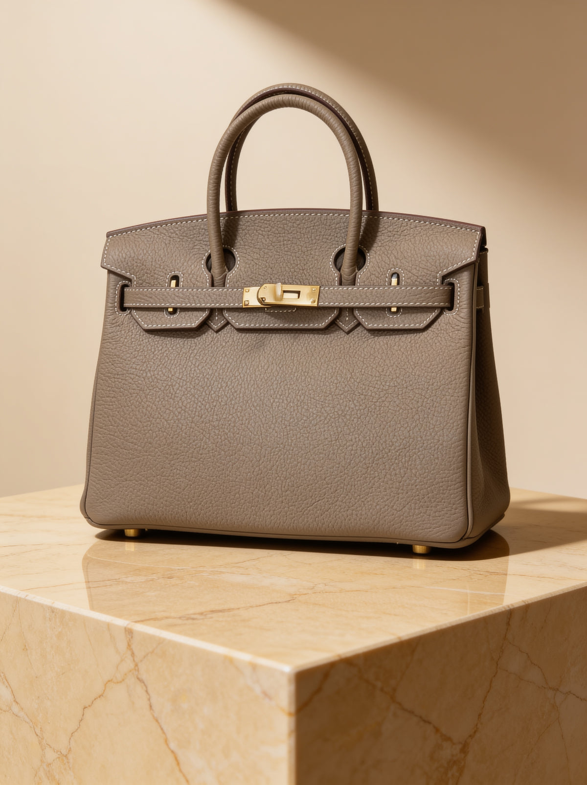 The Signature Tote — Togo Leather, Gold Hardware, 30cm