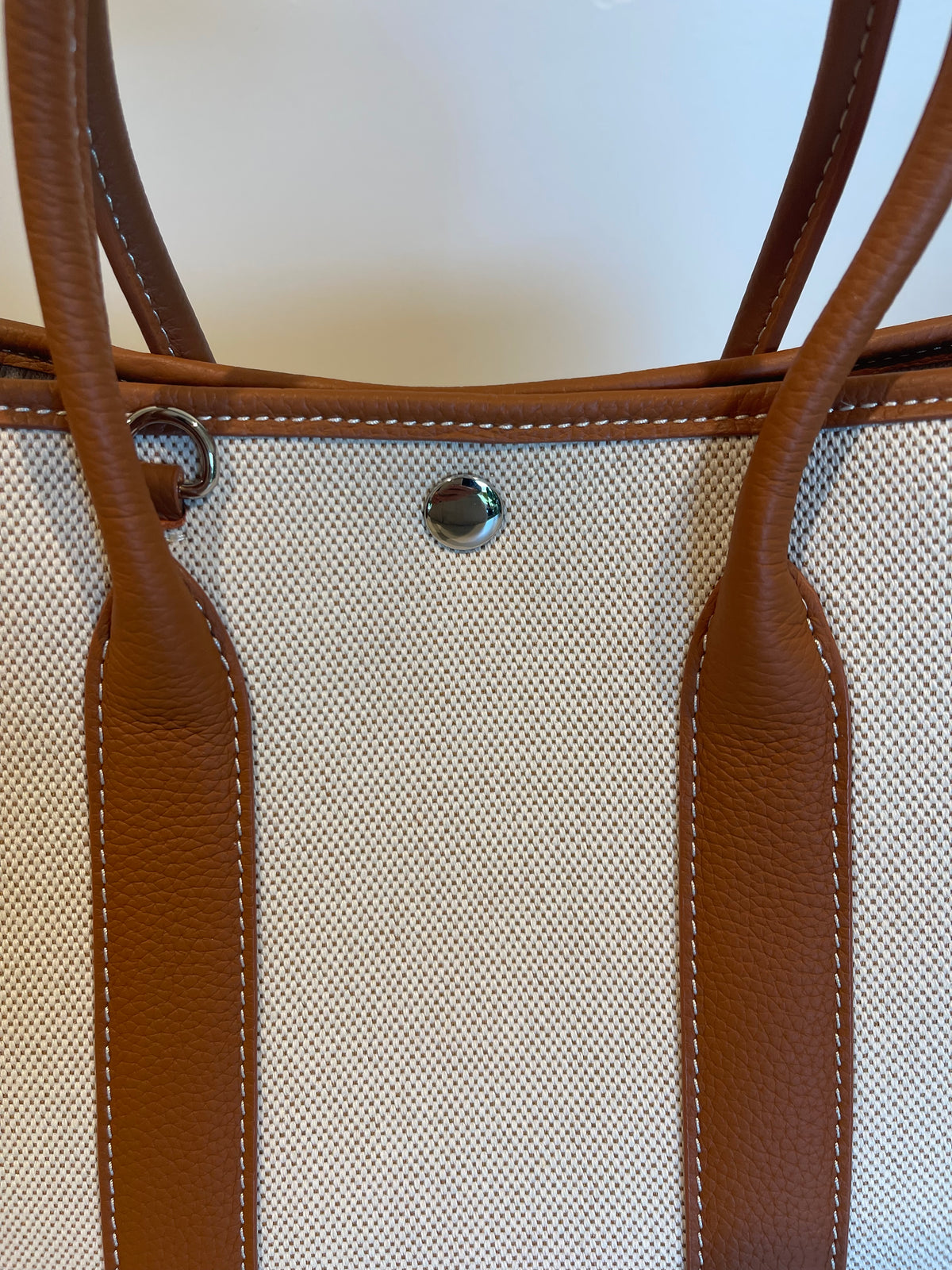 Genuine Togo Leather Open Top Weekender Tote with Strap & Pouch