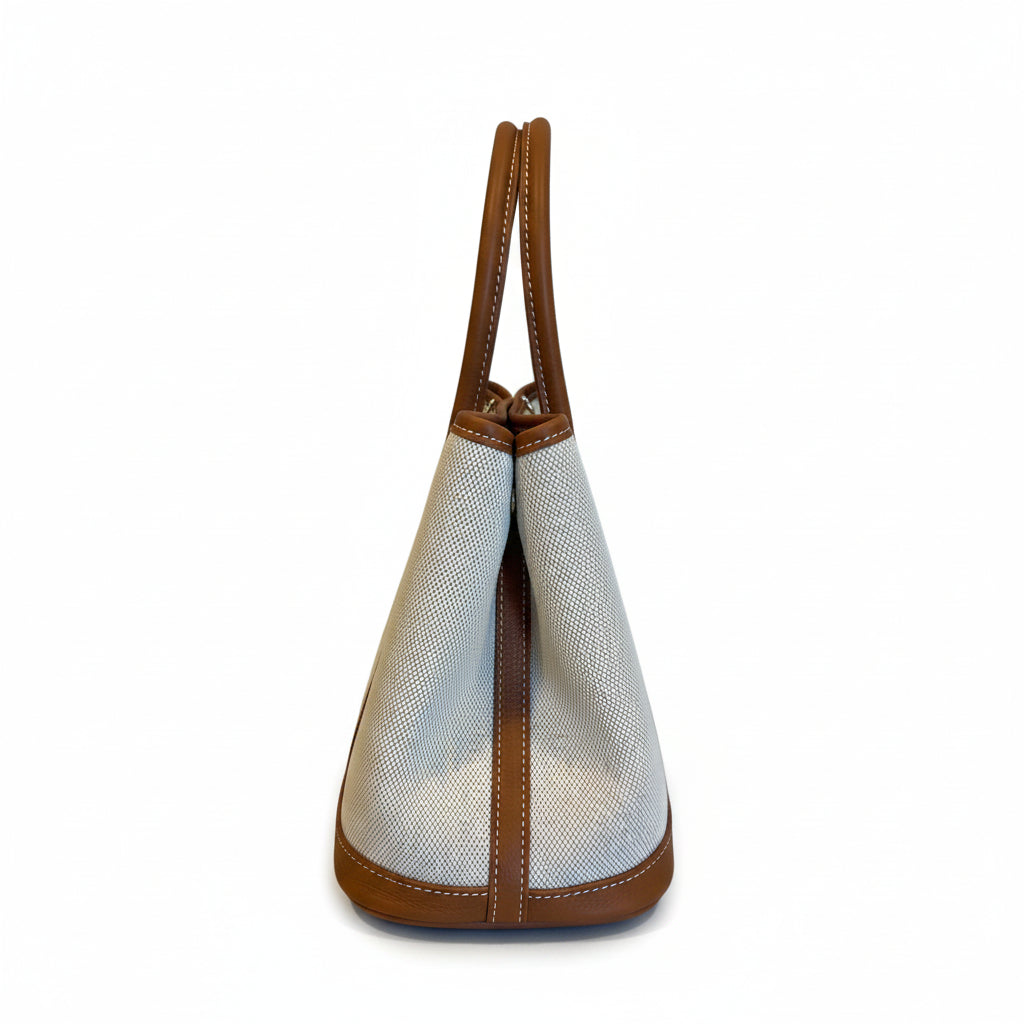 Genuine Togo Leather Open Top Weekender Tote with Strap & Pouch