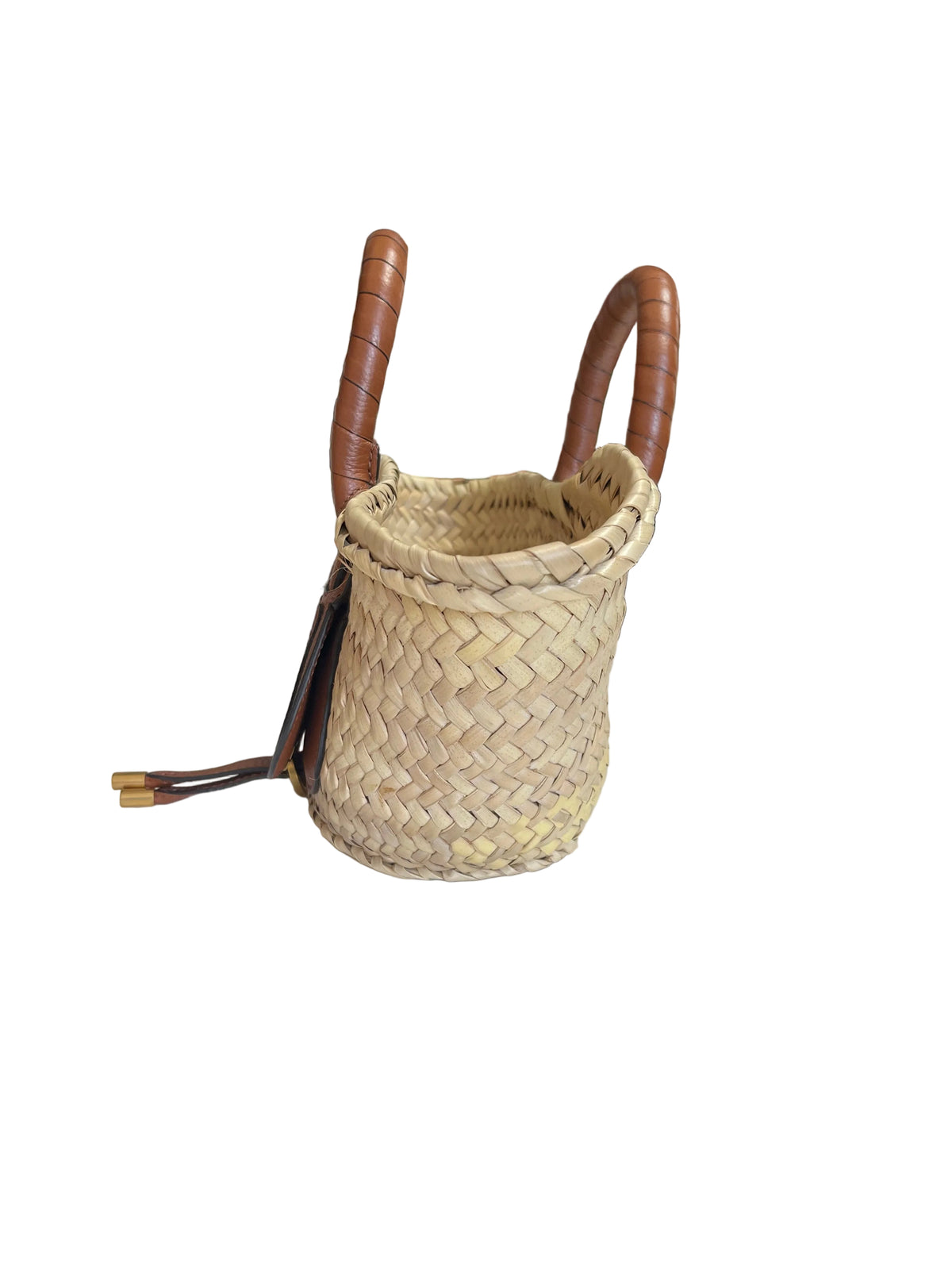 Chloé Marcie Raffia Basket Tote with Leather Panel, Pre-Loved
