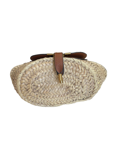 Chloé Marcie Raffia Basket Tote with Leather Panel, Pre-Loved