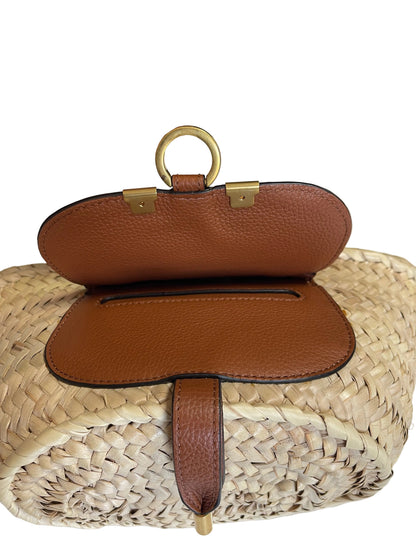 Chloé Marcie Raffia Basket Tote with Leather Panel, Pre-Loved