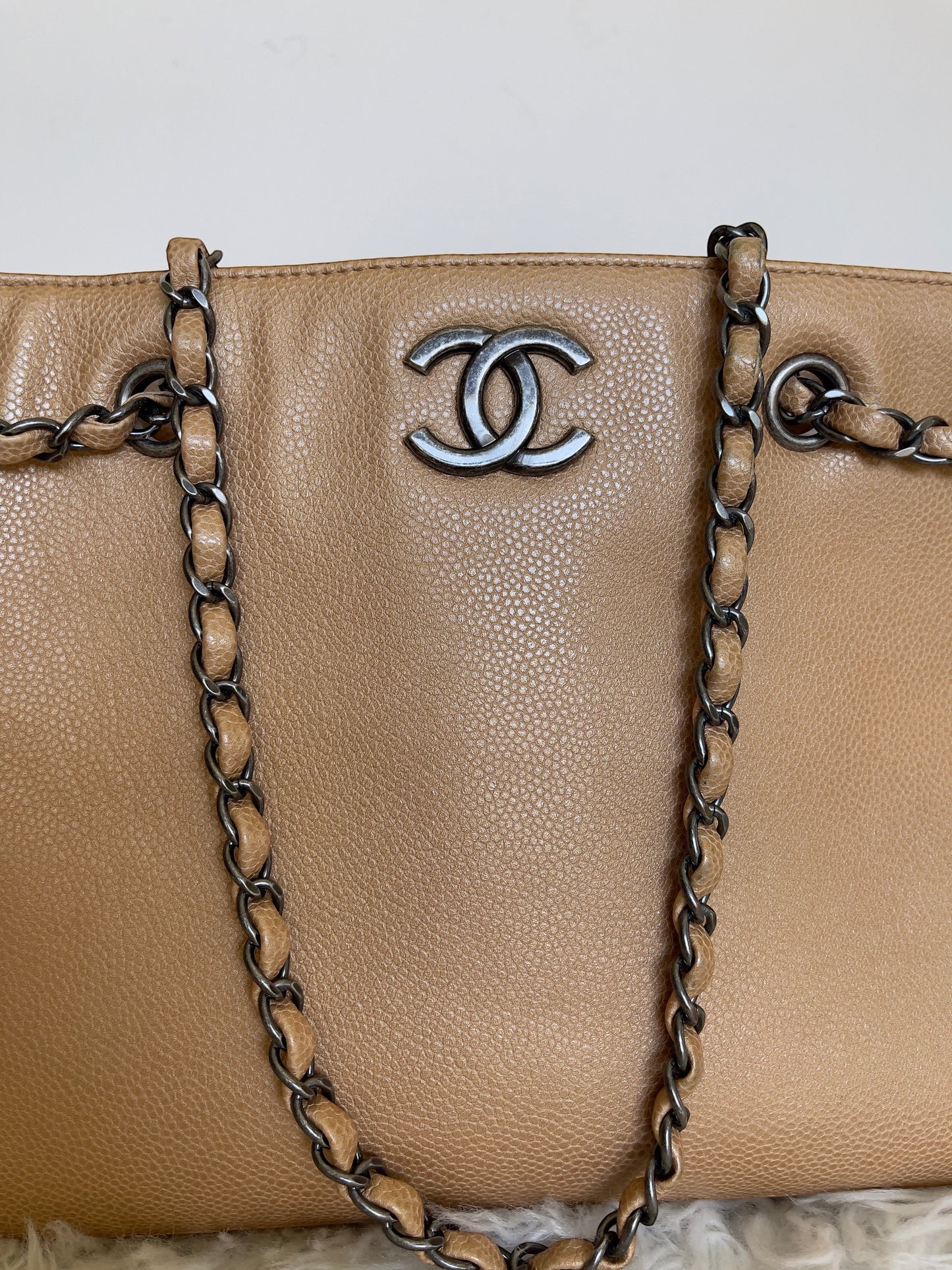 Chanel Caviar Mettalic Leather Tote