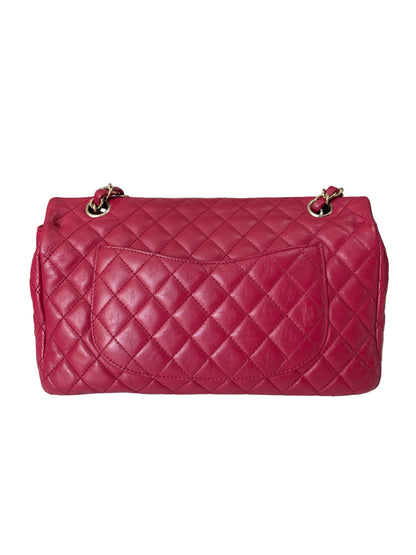 Chanel Red Quilted Leather Flap Shoulder Bag with Heart Charms, Gold Hardware, Pre-Owned