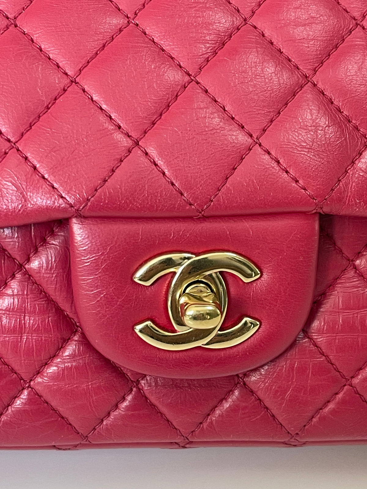 Chanel Red Quilted Leather Flap Shoulder Bag with Heart Charms, Gold Hardware, Pre-Owned