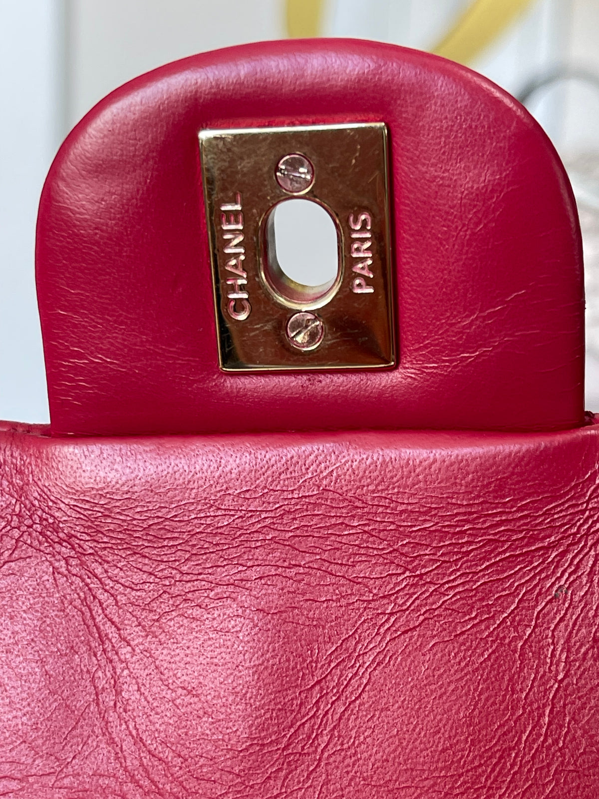 Chanel Red Quilted Leather Flap Shoulder Bag with Heart Charms, Gold Hardware, Pre-Owned