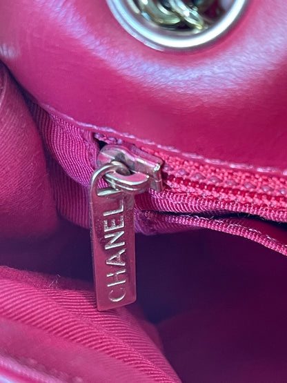 Chanel Red Quilted Leather Flap Shoulder Bag with Heart Charms, Gold Hardware, Pre-Owned