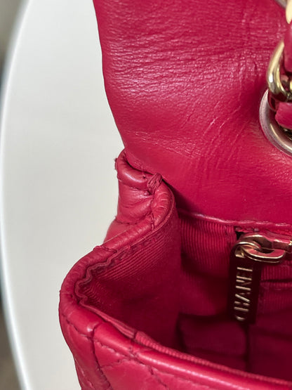 Chanel Red Quilted Leather Flap Shoulder Bag with Heart Charms, Gold Hardware, Pre-Owned