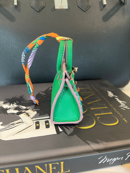 Mini House Handmade Bag Charm with Scarf