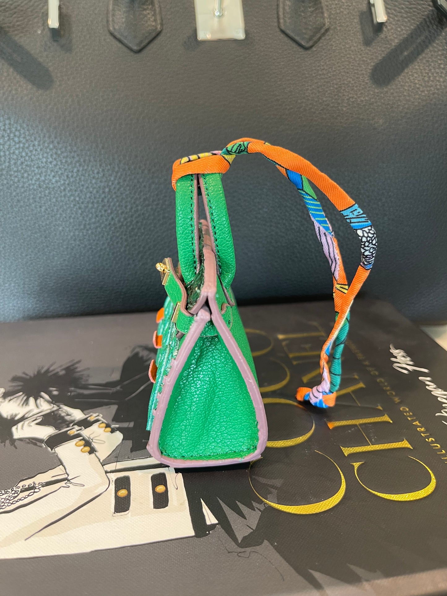 Mini House Handmade Bag Charm with Scarf