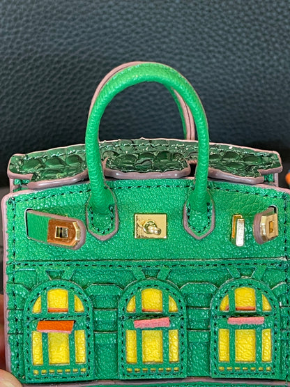 Mini House Handmade Bag Charm with Scarf