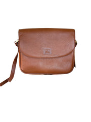 Vintage Burberry Pebbled Leather Flap Shoulder Bag, Tan, Pre-Loved