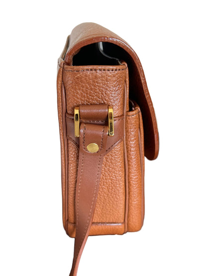 Vintage Burberry Pebbled Leather Flap Shoulder Bag, Tan, Pre-Loved