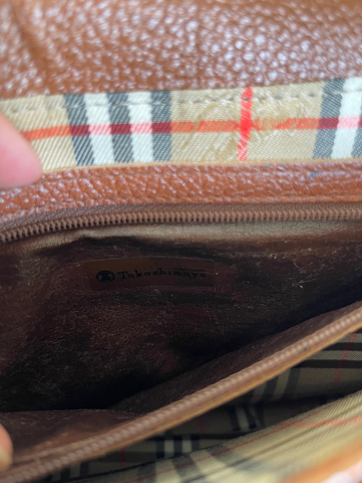 Vintage Burberry Pebbled Leather Flap Shoulder Bag, Tan, Pre-Loved