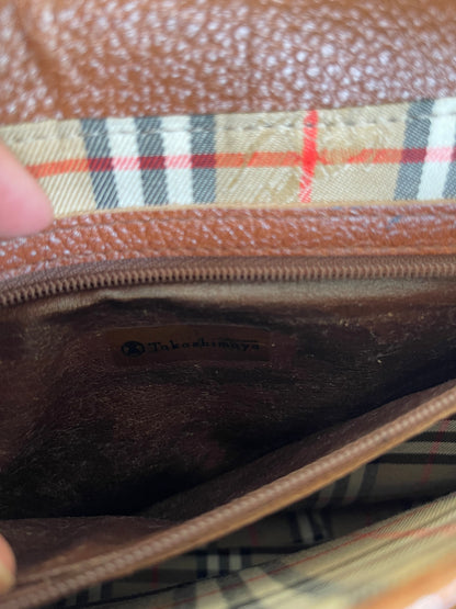 Vintage Burberry Pebbled Leather Flap Shoulder Bag, Tan, Pre-Loved
