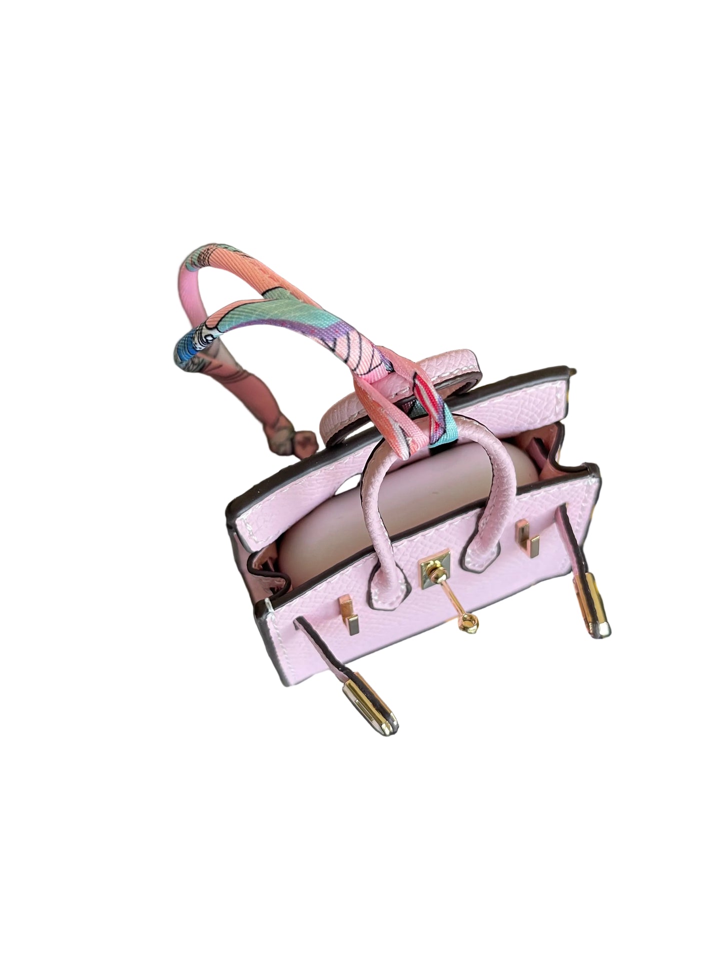 Mini Tote Bag Charm/Keychain with Scarf