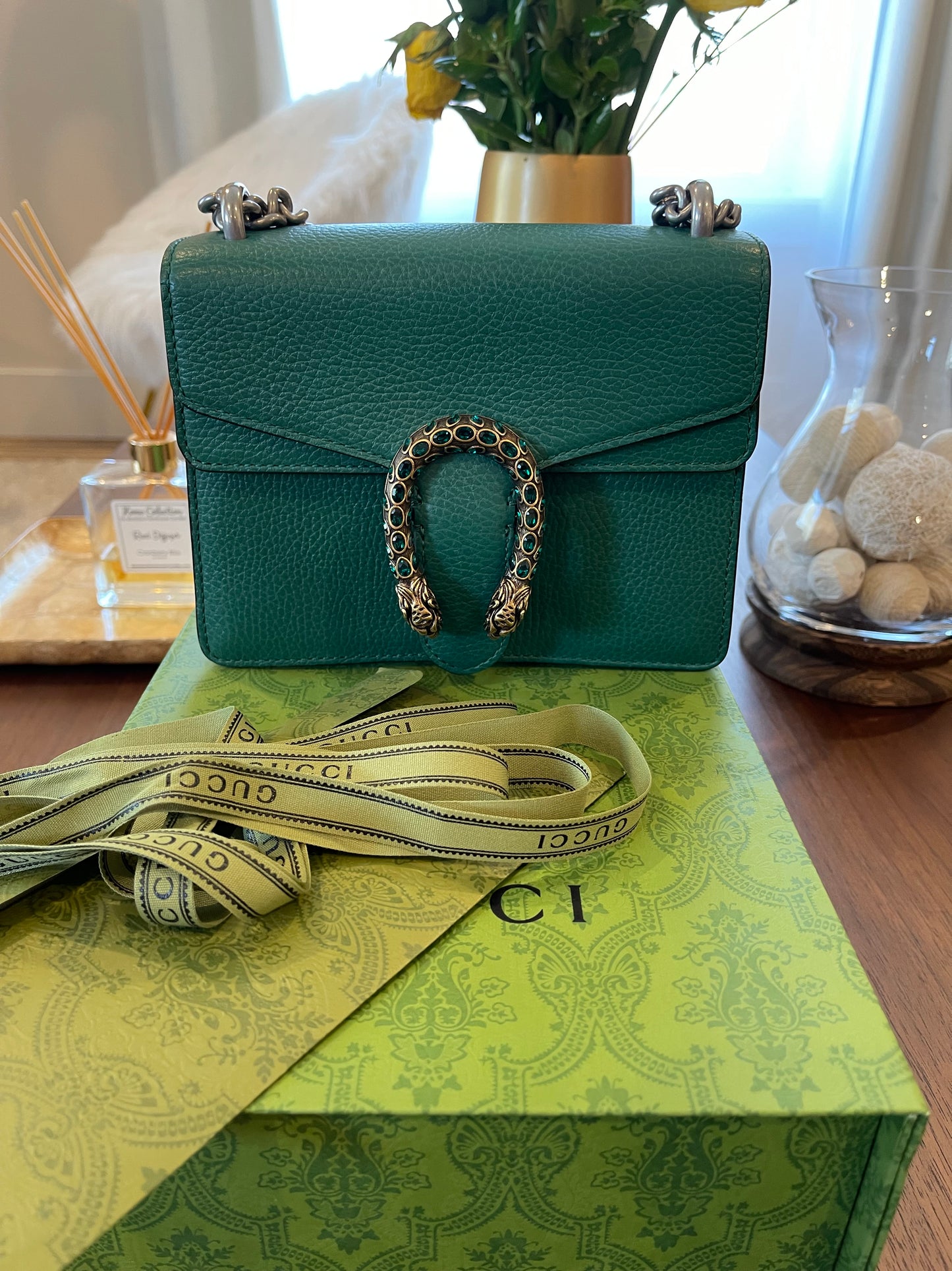 Gucci Mini Dionysus Emerald Shoulder Bag
