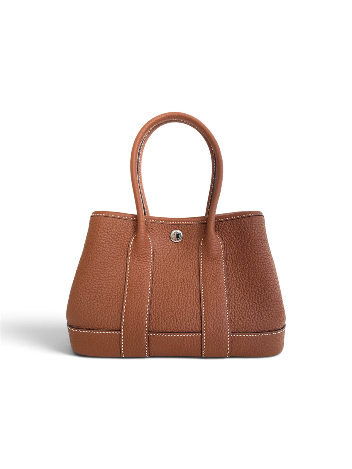The Mini Tote, Togo Leather with Contrast Stitching, Silver Hardware