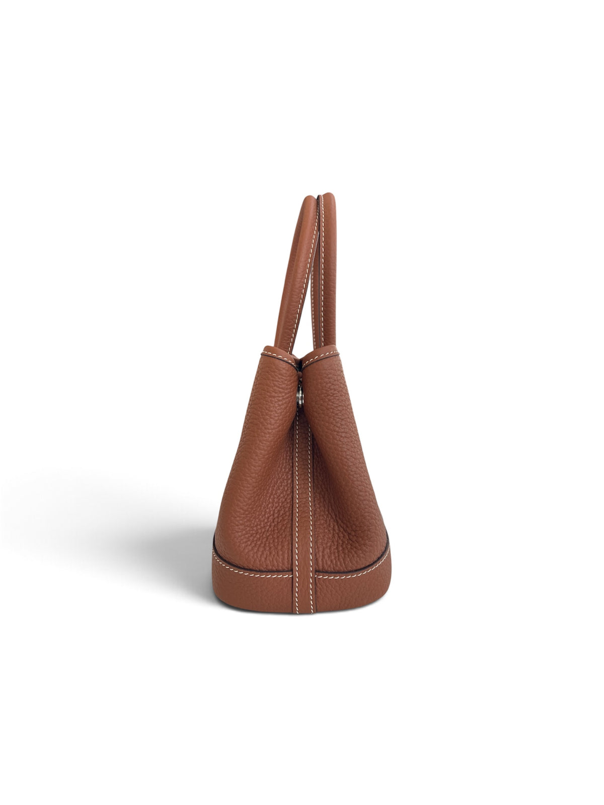 The Mini Tote, Togo Leather with Contrast Stitching, Silver Hardware