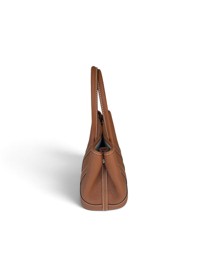 The Mini Tote, Togo Leather with Contrast Stitching, Silver Hardware