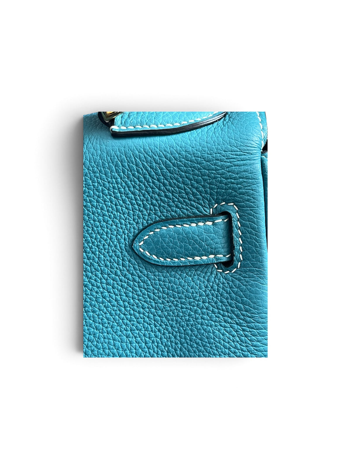Structured Top-Handle Bag - Teal Togo Leather - Gold Hardware - Strap, Lock & Key