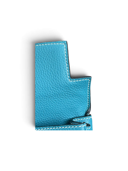 Structured Top-Handle Bag - Teal Togo Leather - Gold Hardware - Strap, Lock & Key